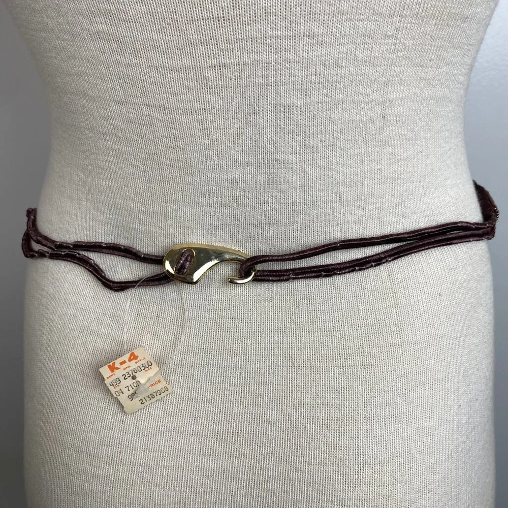 Vintage Brown & Bronze Sequin Belt - Has Original Tags - Straps Broken - Picture 6 of 12